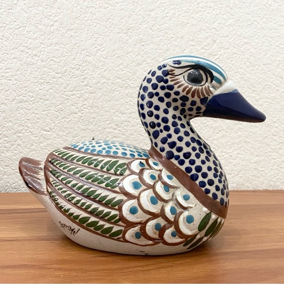 TONALA Mexican Folk Art Pottery Large Duck Sculpture Figurine Decor - Picture 6 of 14